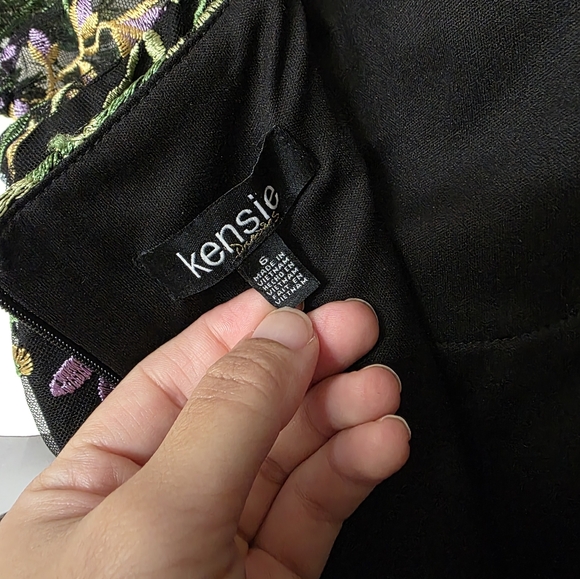 Kensie Women's Floral Embroidered Mesh Dress - Picture 8 of 9